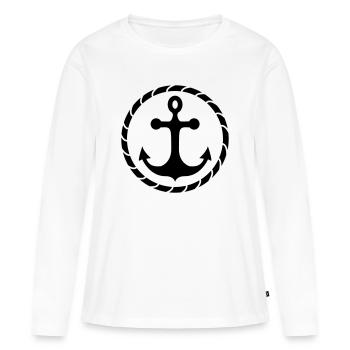 ancre - T-shirt manches longues Premium bio Femme - blanc - Devant - Julia (174cm)