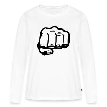 Faust - Frauen Premium Bio Langarmshirt - Weiß - Vorne - Julia (174cm)