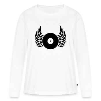 dj - T-shirt manches longues Premium bio Femme - blanc - Devant - Julia (174cm)