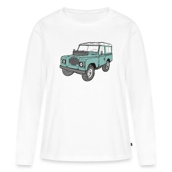Land Rover 4 x 4 Land Rover Serie3 88" - T-shirt manches longues Premium bio Femme - blanc - Devant - Julia (174cm)