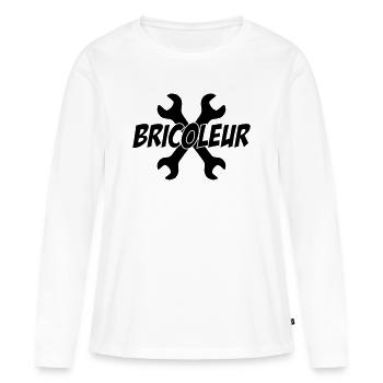 Bricoleur - T-shirt manches longues Premium bio Femme - blanc - Devant - Julia (174cm)