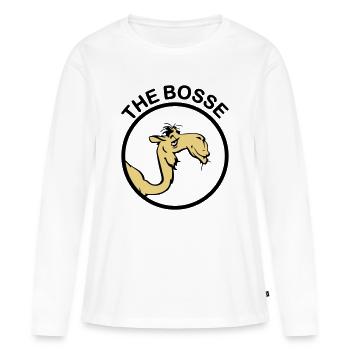 The Bosse II - T-shirt manches longues Premium bio Femme - blanc - Devant - Julia (174cm)