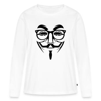 Geek Anonymous - T-shirt manches longues Premium bio Femme - blanc - Devant - Julia (174cm)