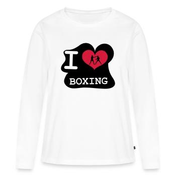 I Love Boxing - Frauen Premium Bio Langarmshirt - Weiß - Vorne - Julia (174cm)