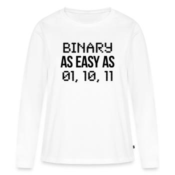 code binaire - T-shirt manches longues Premium bio Femme - blanc - Devant - Julia (174cm)
