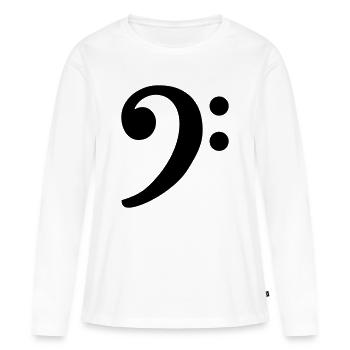 Clef (Bass) Bass Clef - Women's Premium Organic Long Sleeve Shirt - white - Front - Julia (174cm)