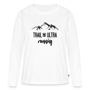 Trail Running et Ultra Running - T-shirt manches longues Premium bio Femme - blanc - Devant - Julia (174cm)