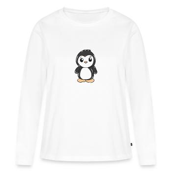 manchot - T-shirt manches longues Premium bio Femme - blanc - Devant - Julia (174cm)