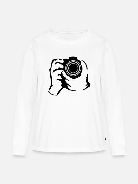 kamera fotografie fotograf - Frauen Premium Bio Langarmshirt - Weiß