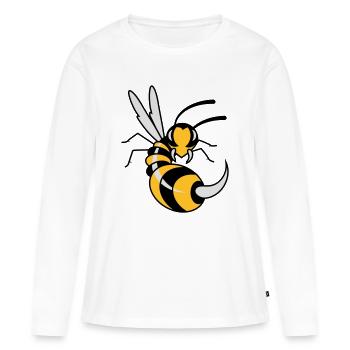 une guêpe avec une énorme piqûre - T-shirt manches longues Premium bio Femme - blanc - Devant - Julia (174cm)