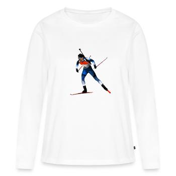 Fallschirm - Frauen Premium Bio Langarmshirt - Weiß - Vorne - Julia (174cm)