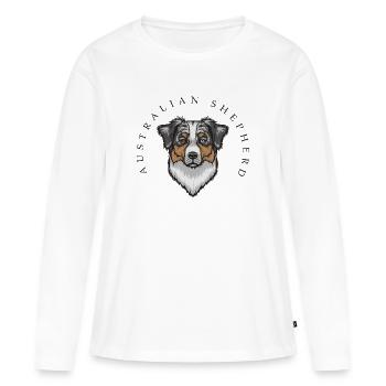 Australian Shepherd - T-shirt manches longues Premium bio Femme - blanc - Devant - Julia (174cm)
