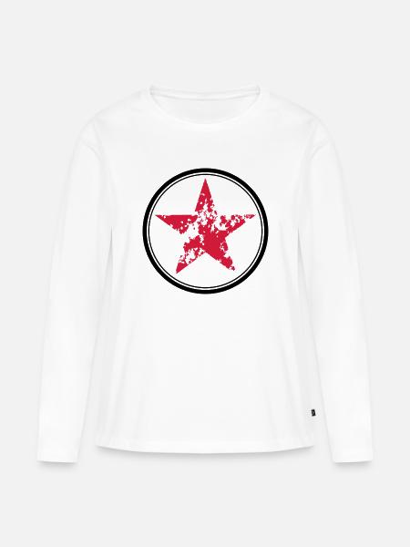 Stern - Frauen Premium Bio Langarmshirt - Weiß
