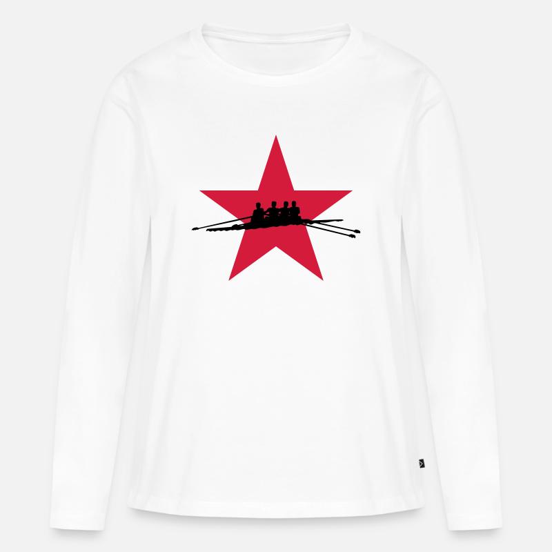 Rowing - Frauen Premium Bio Langarmshirt - Weiß