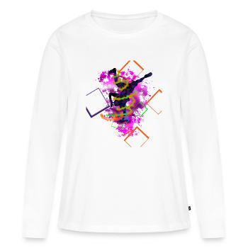 Hip Hop - T-shirt manches longues Premium bio Femme - blanc - Devant - Julia (174cm)