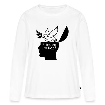 Frieden Peace Liebe Friede Weltfrieden - Frauen Premium Bio Langarmshirt - Weiß - Vorne - Julia (174cm)