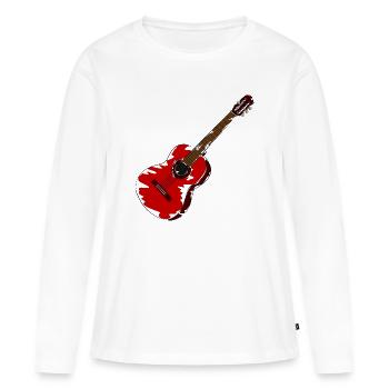 Gitarre Gitarrist Musiker - Frauen Premium Bio Langarmshirt - Weiß - Vorne - Julia (174cm)