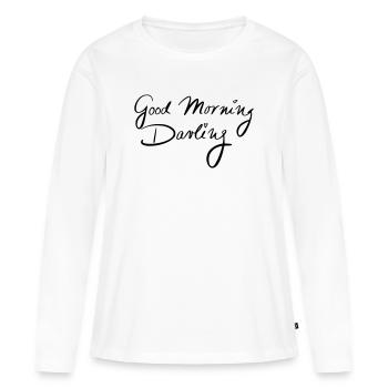 Bonjour chéri - T-shirt manches longues Premium bio Femme - blanc - Devant - Julia (174cm)