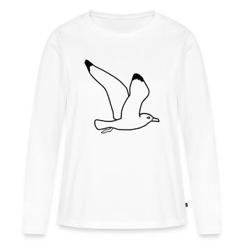 fliegende moewe vogel urlaub - Frauen Premium Bio Langarmshirt - Weiß - Vorne - Julia (174cm)