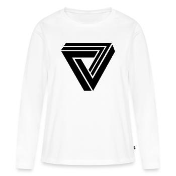 Dreieck - Frauen Premium Bio Langarmshirt - Weiß - Vorne - Julia (174cm)