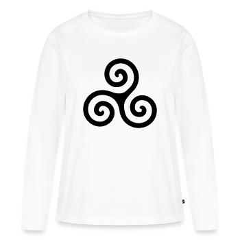 spirale - T-shirt manches longues Premium bio Femme - blanc - Devant - Julia (174cm)