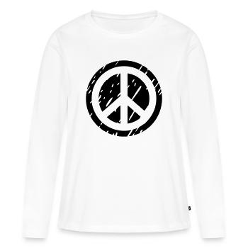 peace - Frauen Premium Bio Langarmshirt - Weiß - Vorne - Julia (174cm)