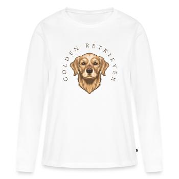 Golden Retriever - Frauen Premium Bio Langarmshirt - Weiß - Vorne - Julia (174cm)