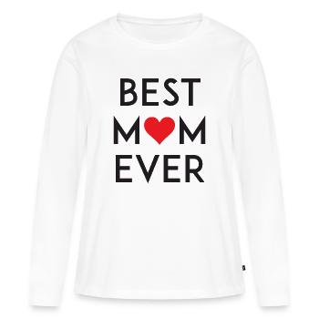 Best Mom Ever - T-shirt manches longues Premium bio Femme - blanc - Devant - Julia (174cm)