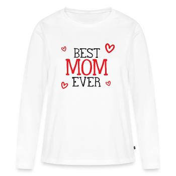 Best Mom Ever - T-shirt manches longues Premium bio Femme - blanc - Devant - Julia (174cm)