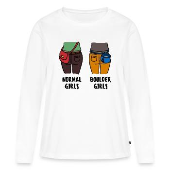 Rocher rocher escalade alpinisme drôle - T-shirt manches longues Premium bio Femme - blanc - Devant - Julia (174cm)