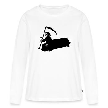 squelette - T-shirt manches longues Premium bio Femme - blanc - Devant - Julia (174cm)