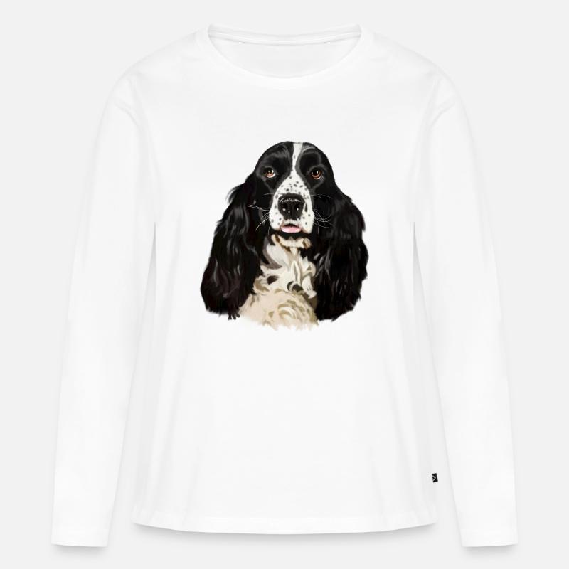cocker spaniel - Women's Premium Organic Long Sleeve Shirt - white
