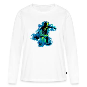 football - T-shirt manches longues Premium bio Femme - blanc - Devant - Julia (174cm)