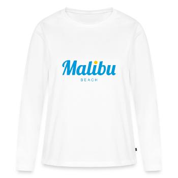 MALIBU Beach Californie - T-shirt manches longues Premium bio Femme - blanc - Devant - Julia (174cm)