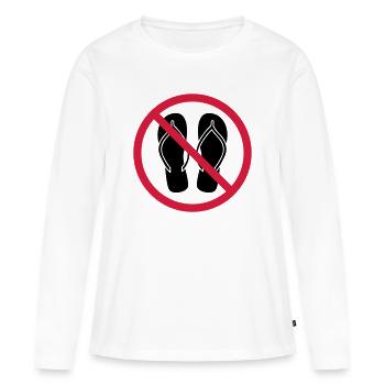 pas de tongs zone de bouclier interdite clipa - T-shirt manches longues Premium bio Femme - blanc - Devant - Julia (174cm)
