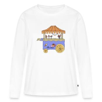 Eiscreme - Frauen Premium Bio Langarmshirt - Weiß - Vorne - Julia (174cm)