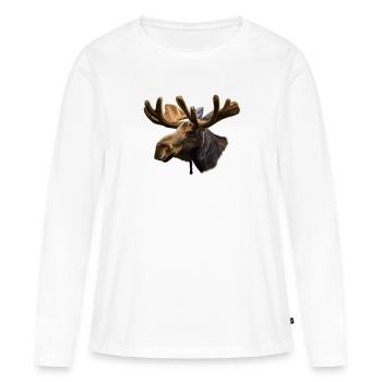 élan - T-shirt manches longues Premium bio Femme - blanc - Devant - Julia (174cm)