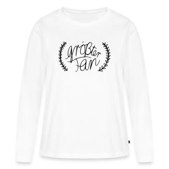 Le plus grand fan - T-shirt manches longues Premium bio Femme - blanc - Devant - Julia (174cm)