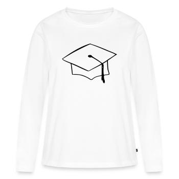 Chapeau de fin d’année - T-shirt manches longues Premium bio Femme - blanc - Devant - Julia (174cm)