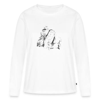 gorilla - T-shirt manches longues Premium bio Femme - blanc - Devant - Julia (174cm)