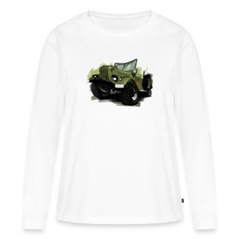 GAZ 69 - T-shirt manches longues Premium bio Femme - blanc - Devant - Julia (174cm)
