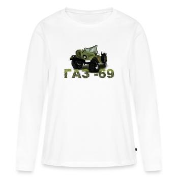 GAZ 69 - T-shirt manches longues Premium bio Femme - blanc - Devant - Julia (174cm)