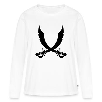 épées - T-shirt manches longues Premium bio Femme - blanc - Devant - Julia (174cm)