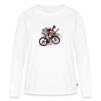 racing bicycle - T-shirt manches longues Premium bio Femme - blanc - Devant - Julia (174cm)