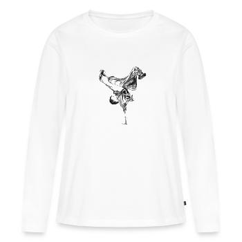 hip hop - T-shirt manches longues Premium bio Femme - blanc - Devant - Julia (174cm)