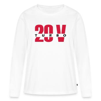 20V turbo - T-shirt manches longues Premium bio Femme - blanc - Devant - Julia (174cm)