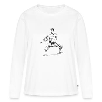 karate - T-shirt manches longues Premium bio Femme - blanc - Devant - Julia (174cm)
