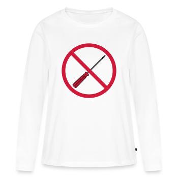 keine schraubenzieher verboten schild hinweis mech - Frauen Premium Bio Langarmshirt - Weiß - Vorne - Julia (174cm)