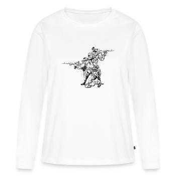 Special Forces - T-shirt manches longues Premium bio Femme - blanc - Devant - Julia (174cm)