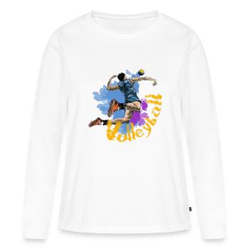 volleyball - T-shirt manches longues Premium bio Femme - blanc - Devant - Julia (174cm)